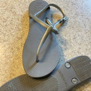 Havaianas Grey Flip Flop Thong Sandel Size 37/38 (8-8.5) NWOT